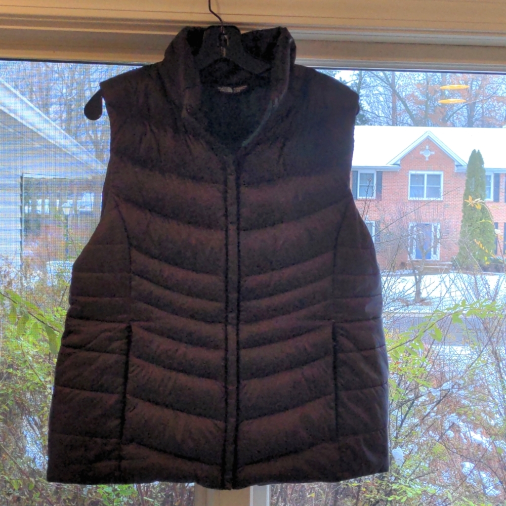 Wine colored The North Face down vest